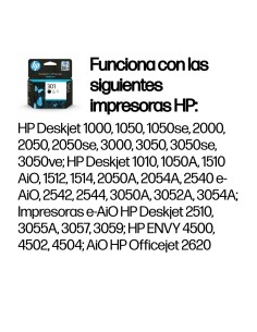 HP Cartucho de tinta original 301 negro 2