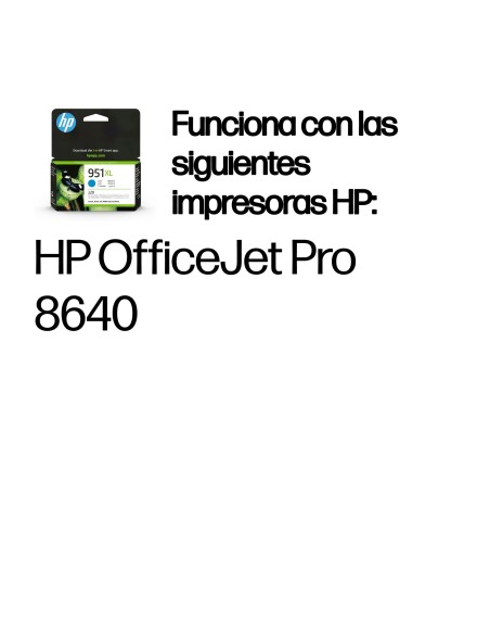 HP Cartucho de tinta original 951XL de alta capacidad cian