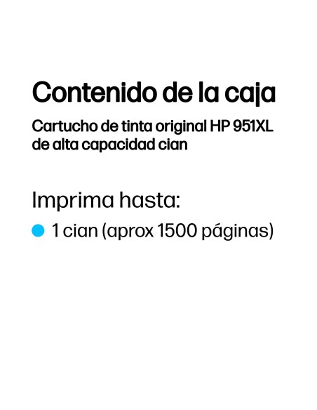 HP Cartucho de tinta original 951XL de alta capacidad cian