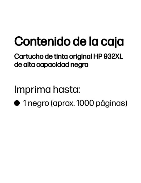 HP Cartucho de tinta original 932XL de alta capacidad negro