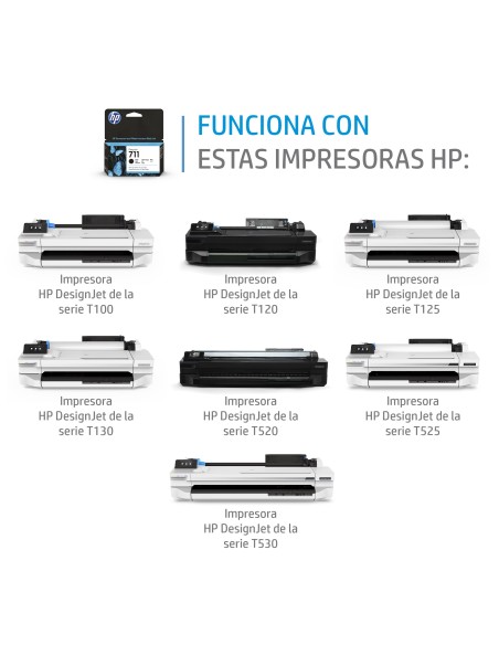 HP Cartucho de tina DesignJet 711 negro de 80 ml