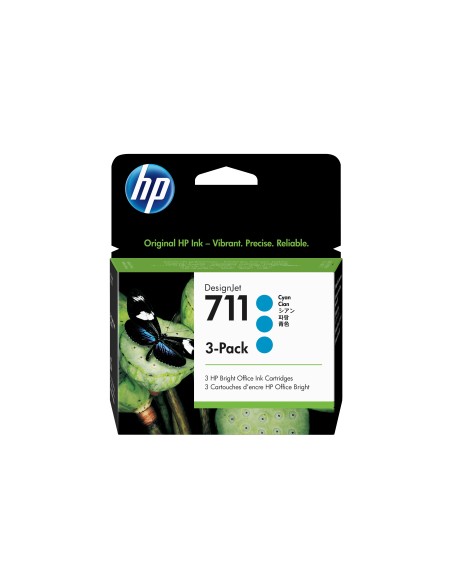 HP Pack de ahorro de 3 cartuchos de tinta DesignJet 711 cian de 29 ml