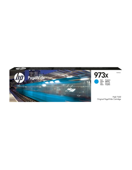 HP Cartucho cian original PageWide 973X de alto rendimiento