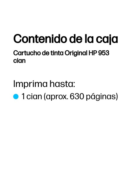 HP Cartucho de tinta Original 953 cian
