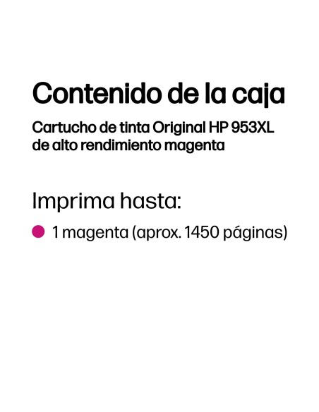 HP Cartucho de tinta Original 953XL de alto rendimiento magenta