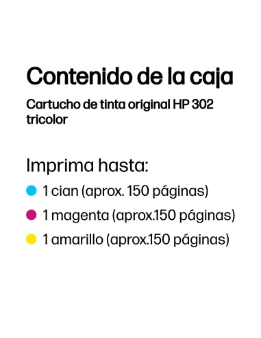 HP Cartucho de tinta original 302 tricolor