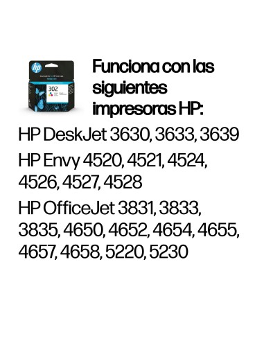 HP Cartucho de tinta original 302 tricolor