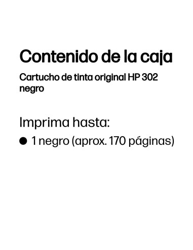 HP Cartucho de tinta original 302 negro