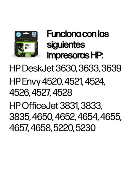 HP Cartucho de tinta original 302XL de alta capacidad negro
