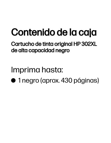 HP Cartucho de tinta original 302XL de alta capacidad negro
