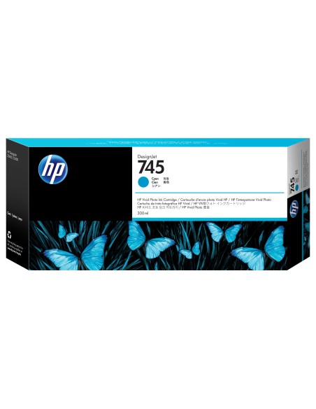 HP Cartucho de tinta DesignJet 745 cian de 300 ml