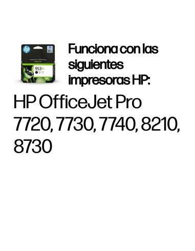 HP Cartucho de tinta Original 953XL de alto rendimiento negro