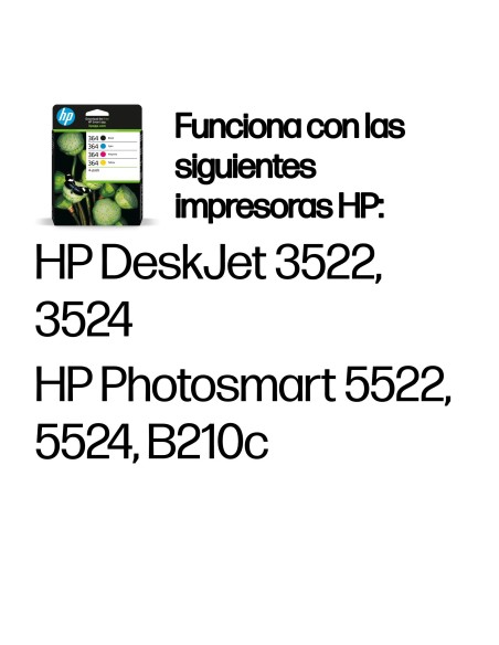 HP Pack de ahorro de 4 cartuchos de tinta original 364 negro cian magenta amarillo