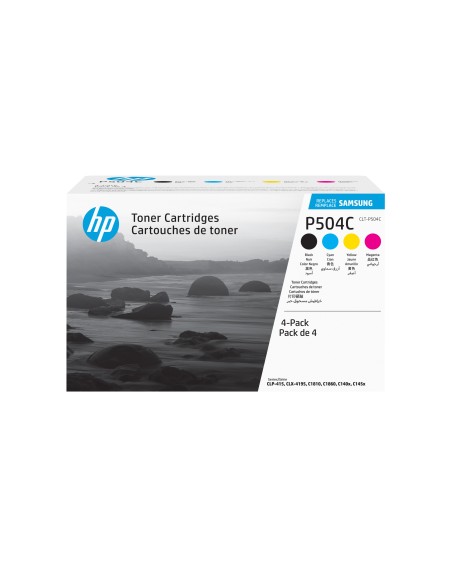 Samsung Paquete de 4 Cartuchos de Tóner Original HP CLT-P504C cian magenta amarillo negro