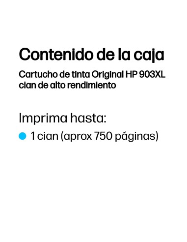 HP Cartucho de tinta Original 903XL cian de alto rendimiento