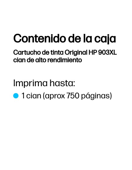 HP Cartucho de tinta Original 903XL cian de alto rendimiento