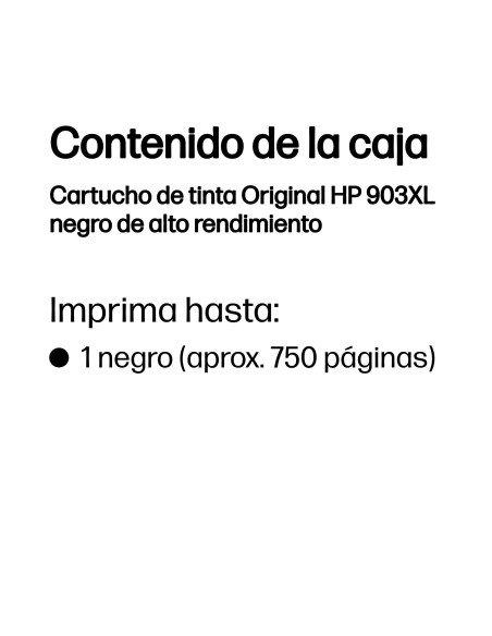 HP Cartucho de tinta Original 903XL negro de alto rendimiento