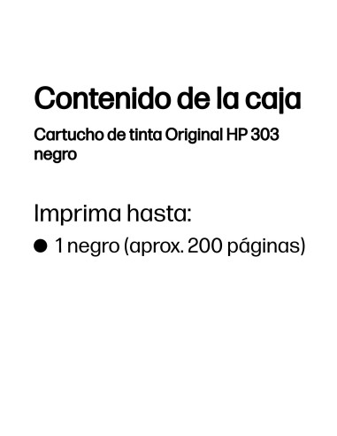 HP Cartucho de tinta Original 303 negro