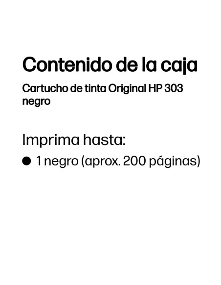 HP Cartucho de tinta Original 303 negro
