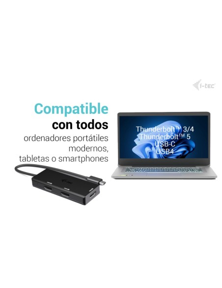 i-tec USB-C Triple 4K HDMI Video Adapter, Power Delivery 100W