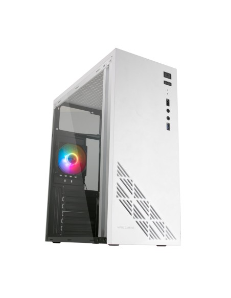 Mars Gaming MC100W - Caja Gaming ATX, ventilador 90mm FRGB, ventilación convect-cool, color blanco