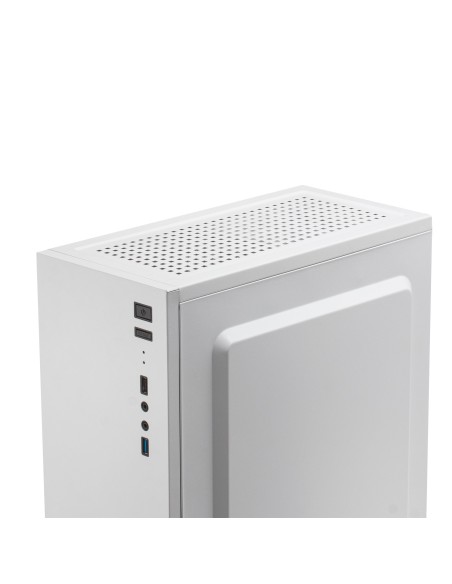 Mars Gaming MC100W - Caja Gaming ATX, ventilador 90mm FRGB, ventilación convect-cool, color blanco