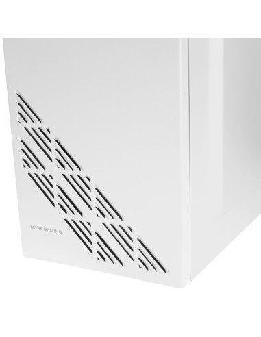 Mars Gaming MC100W - Caja Gaming ATX, ventilador 90mm FRGB, ventilación convect-cool, color blanco