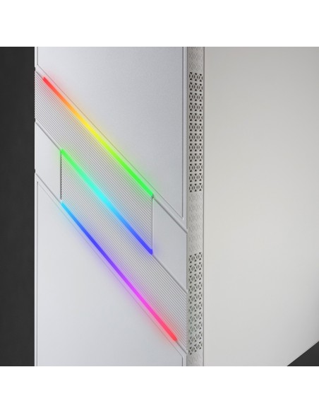 Mars Gaming MC-U3, Caja PC Gaming ATX XL, Frontal Triple ARGB, Ventilador 12cm ARGB, Ventana Cristal Templado, Blanco