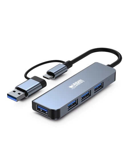 Urban Factory MHC35UF base para portátil y replicador de puertos Alámbrico USB 3.2 Gen 1 (3.1 Gen 1) Type-A Gris