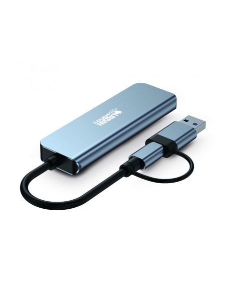 Urban Factory MHC35UF base para portátil y replicador de puertos Alámbrico USB 3.2 Gen 1 (3.1 Gen 1) Type-A Gris