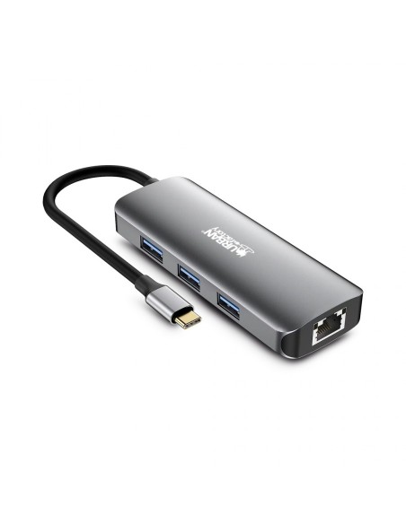 Urban Factory MHC55UF base para portátil y replicador de puertos Alámbrico USB 3.2 Gen 1 (3.1 Gen 1) Type-C Gris
