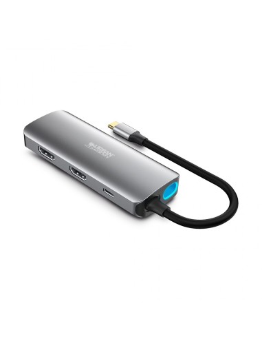 Urban Factory MHC55UF base para portátil y replicador de puertos Alámbrico USB 3.2 Gen 1 (3.1 Gen 1) Type-C Gris