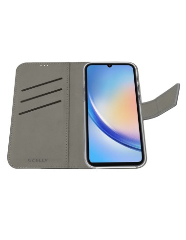 Celly WALLY1063 funda para teléfono móvil 16,8 cm (6.6") Funda cartera Negro