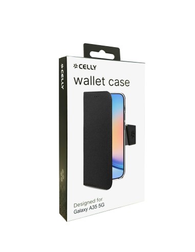 Celly WALLY1063 funda para teléfono móvil 16,8 cm (6.6") Funda cartera Negro