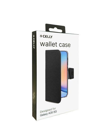 Celly WALLY1063 funda para teléfono móvil 16,8 cm (6.6") Funda cartera Negro