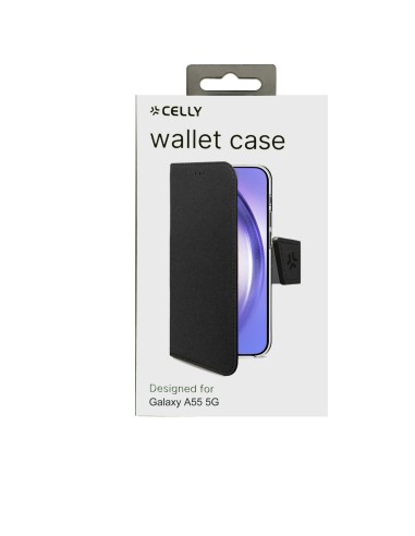 Celly WALLY1064 funda para teléfono móvil 16,8 cm (6.6") Funda cartera Negro