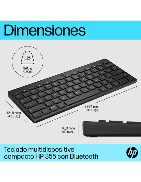 HP Teclado multidispositivo compacto 355 con Bluetooth