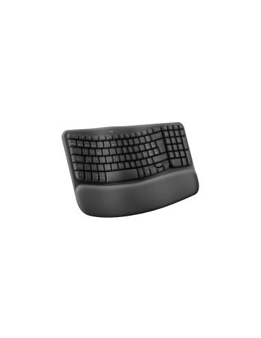 Logitech Wave Keys, teclado ergonómico inalámbrico con reposamanos acolchado, escritura cómoda y natural, Easy-Switch,