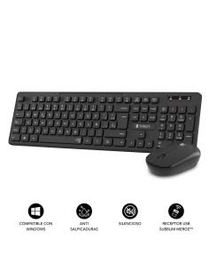 SUBBLIM Teclado Ergonómico y ratón Combo Business Slim Silencioso Inalámbrico 2.4G 2