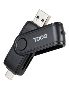 TooQ Lector de Tarjetas USB (USB-C 2.0 + USB A 3.0), SD TF, Color Negro