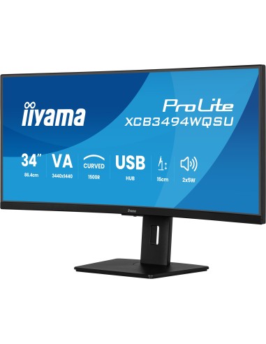 iiyama ProLite XCB3494WQSU-B1 pantalla para PC 86,4 cm (34") 3440 x 1440 Pixeles UltraWide Quad HD LED Negro