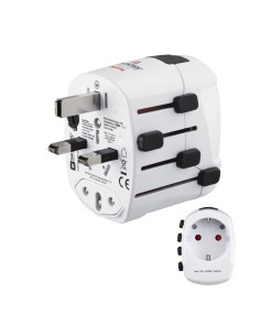Hama World Travel Pro adaptador de enchufe eléctrico Universal Blanco