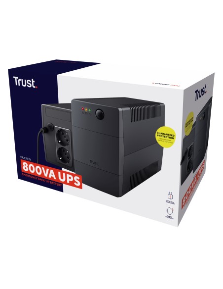 Trust Paxxon sistema de alimentación ininterrumpida (UPS) 0,8 kVA 480 W 2 salidas AC