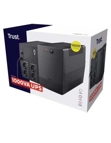 Trust Paxxon sistema de alimentación ininterrumpida (UPS) 1 kVA 600 W 4 salidas AC