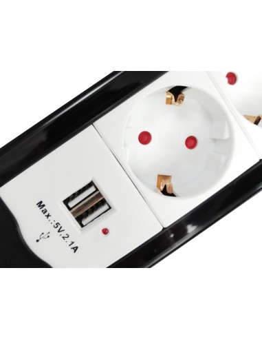 Equip 245553 base múltiple 1,5 m 4 salidas AC Interior Negro, Blanco