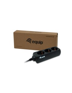 Equip 333280 base múltiple 1,1 m 3 salidas AC Negro 2