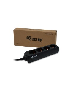 Equip 333281 base múltiple 1,1 m 4 salidas AC Negro 2