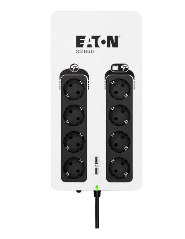 Eaton 3S850D sistema de alimentación ininterrumpida (UPS) En espera (Fuera de línea) o Standby (Offline) 0,85 kVA 510 W 8