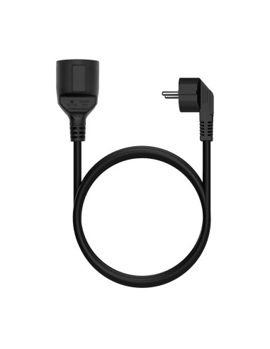 AISENS Cable Alargador de Alimentacion Schuko, CEE7 M-CEE7 H, Negro, 5.0M