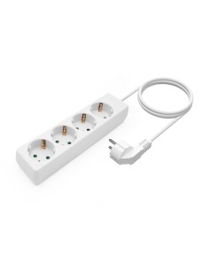 AISENS Base Multiple 4 Tomas Sin Interruptor Con Cable 3x1.5mm2, Blanco, 1.4m 2